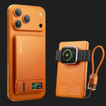 50000mAh magnetic wireless power bank charging iPhone and Apple Watch simultaneously