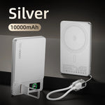 3-in-1 Magnetic Wireless Power Bank 10000mAh – 15W Fast Charging Portable Charger with TFT Display for iPhone, Apple Watch & AirPods