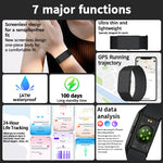 Smart fitness tracker band with AI health reports and 170+ sports modes