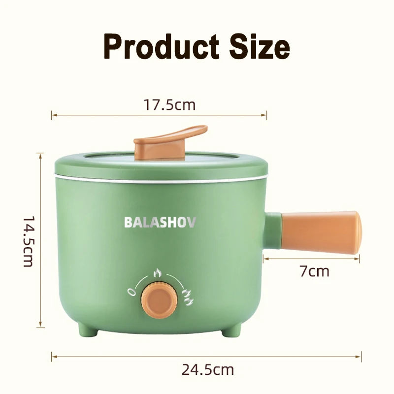 BALASHOV Multi Cooker with non-stick pan, versatile functions for rice, soups, frying, and reheating, CE-certified electric cooking appliance, ideal for efficient and convenient meal preparation.