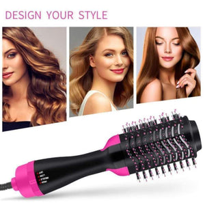 2-in-1 hair dryer and volumizer brush for fast drying, frizz-free blowouts, and voluminous curls. Features oval brush design with negative ion technology to reduce static and enhance shine. Lightweight, portable styling tool with multiple heat settings, perfect for all hair types, including fine, curly, and thick hair. Ideal for travel and everyday use, delivering smooth, soft, and salon-quality results.