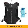 Close-up of the TOPSPEED Ultralight Hydration Backpack featuring a 2L hydration bladder, breathable mesh design, and additional 500ML water bottle, ideal for trail running, cycling, and marathons.