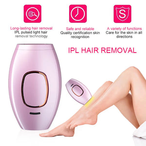 Close-up of IPL Laser Hair Removal Device for safe and painless at-home hair removal on face, body, and bikini area. Featuring adjustable intensity levels and advanced UV protection for smooth, hair-free skin.