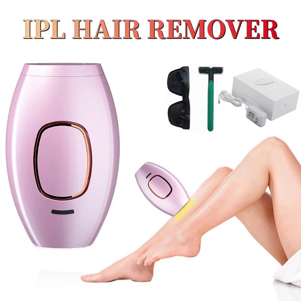 Close-up of IPL Laser Hair Removal Device for safe and painless at-home hair removal on face, body, and bikini area. Featuring adjustable intensity levels and advanced UV protection for smooth, hair-free skin.