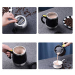 Magnetic self-stirring mug with stainless steel insulation, automatic stirring function, and magnetized design for coffee, tea, and protein drinks. Portable, eco-friendly mug ideal for home, office, travel, and commutes, ensuring perfectly mixed beverages without the need for stirrers.