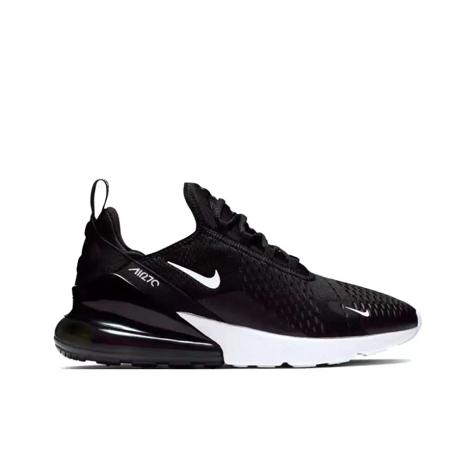 Nike Air Max 270 Black & White – Breathable Mesh Running Shoes with Air Cushioning, Shock Absorption & Non-Slip Grip for Men & Women – Stylish, lightweight, and durable sneakers designed for all-day comfort, training, and casual wear. Perfect for running, gym workouts, and streetwear fashion. 🏃‍♂️👟 #NikeAirMax