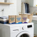 Individual pre-measured laundry detergent sheet in a compact, lightweight format.
