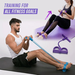 Resistance bands with foam handles and latex tubes for full-body workouts, strength training, and muscle toning. Ideal for yoga, Pilates, physical therapy, and rehabilitation exercises. Lightweight and portable fitness tool for travel and home workouts.