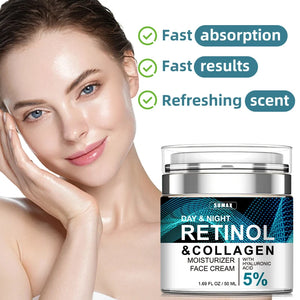 Sumax Retinol Cream – anti-aging moisturizer with retinol, collagen, and hyaluronic acid for reducing fine lines, firming skin, and deep hydration; ideal for radiant, youthful complexion day and night.