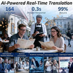 Lightweight AI wearable glasses for travel, business, and multilingual communication