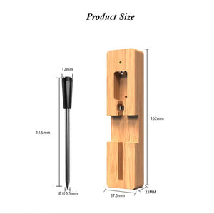 Bluetooth smart meat thermometer with app control, real-time temperature monitoring, and USDA temperature presets. Perfect for grilling, smoking, roasting, baking, and sous vide cooking. Monitor multiple foods wirelessly from up to 165 feet away. Compact, portable meat thermometer ideal for indoor and outdoor cooking, tailgates, and camping trips.