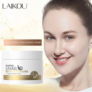 LAIKOU Anti-Aging Snail Mucin Cream in a sleek 25g jar, showcasing its lightweight, hydrating formula enriched with snail mucin and collagen. Designed to repair skin, reduce fine lines, and brighten the complexion for all skin types.