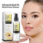 Bottle of M.S Dear Snail Mucin Serum (100ml) placed elegantly on a reflective surface, highlighting its lightweight, hydrating formula enriched with snail mucin, collagen, and hyaluronic acid. A premium serum designed for anti-aging, skin repair, and intense hydration suitable for all skin types.