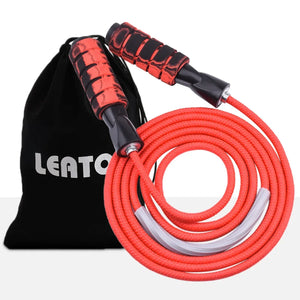 Premium adjustable weighted jump rope for speed, strength, and cardio training – ideal fitness equipment for MMA, HIIT workouts, and full-body conditioning.