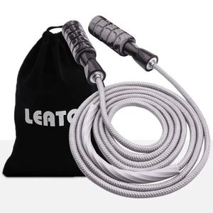 Premium adjustable weighted jump rope for speed, strength, and cardio training – ideal fitness equipment for MMA, HIIT workouts, and full-body conditioning.