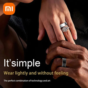 Xiaomi Smart Ring showcasing advanced health tracking features including heart rate, sleep, and blood oxygen monitoring. Lightweight, waterproof design ideal for fitness and daily wear. Perfect for active lifestyles and smarter living.