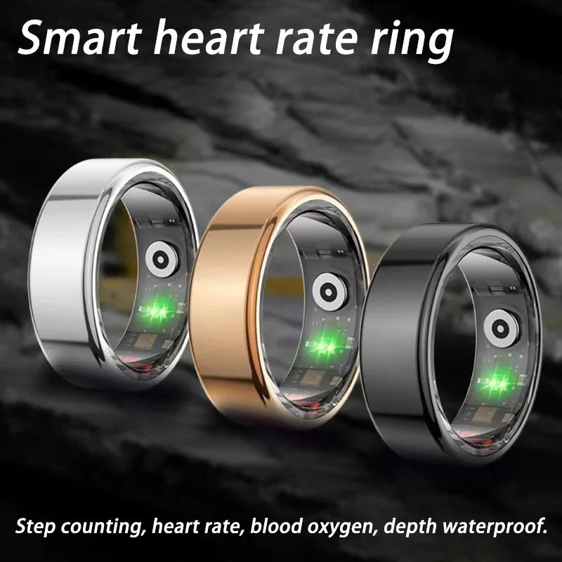 Xiaomi Smart Ring showcasing advanced health tracking features including heart rate, sleep, and blood oxygen monitoring. Lightweight, waterproof design ideal for fitness and daily wear. Perfect for active lifestyles and smarter living.