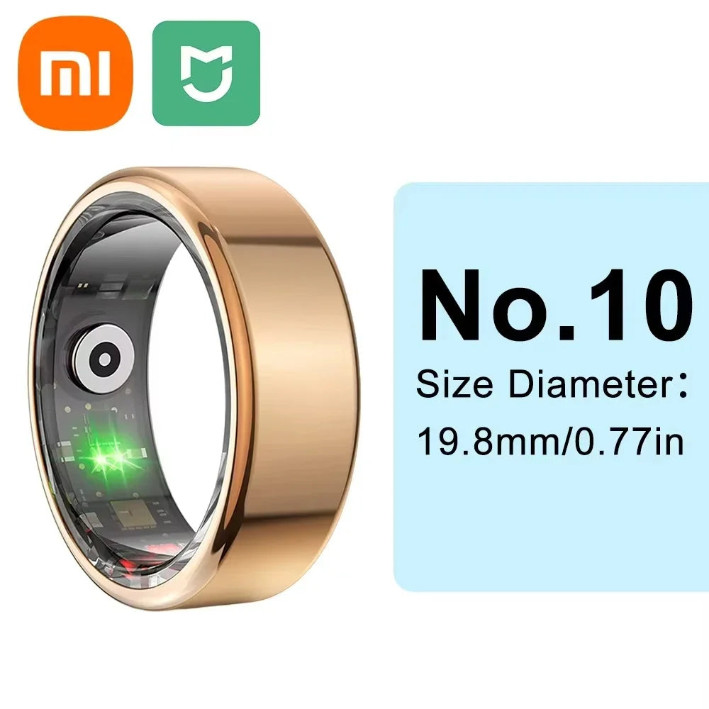 Xiaomi Smart Ring showcasing advanced health tracking features including heart rate, sleep, and blood oxygen monitoring. Lightweight, waterproof design ideal for fitness and daily wear. Perfect for active lifestyles and smarter living.