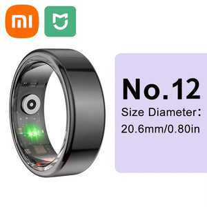 Xiaomi Smart Ring showcasing advanced health tracking features including heart rate, sleep, and blood oxygen monitoring. Lightweight, waterproof design ideal for fitness and daily wear. Perfect for active lifestyles and smarter living.