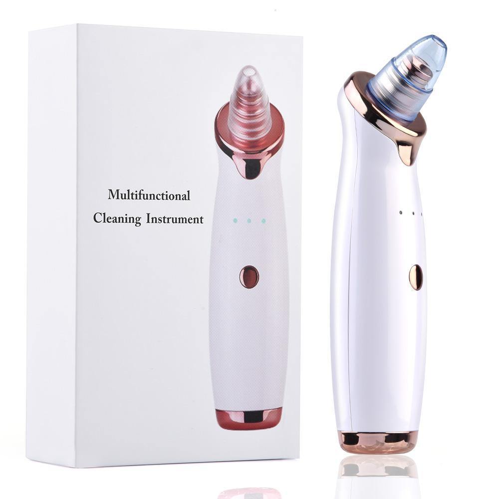 DermaVacuum™ Facial Pore Cleanser - Deep Pore Cleanser and Blackhead Remover with Micro-Suction Technology for Smooth, Clear Skin. Includes 5 Replaceable Suction Heads, Microdermabrasion Tip for Exfoliation, and Adjustable Suction Levels for All Skin Types. Perfect for Home Skincare Routine to Reduce Pores, Remove Blackheads, and Enhance Serum Absorption.