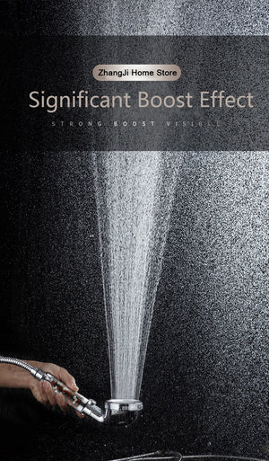 3 Modes adjustable high-pressure filtered shower head with chlorine filter, stainless steel micro-hole panel, and eco-friendly water-saving design. Ideal for hard water treatment and sensitive skin, promoting healthier hair and skin.