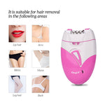 USB rechargeable hair removal tools for ladies with bright LED light, waterproof cutting head, and painless technology. Ideal for removing facial hair, leg hair, and bikini area grooming. Cordless, portable grooming tool for smooth skin on the go.