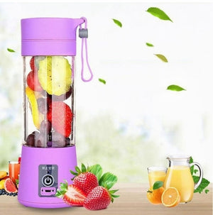 400ML portable electric juicer blender with six stainless steel blades, USB rechargeable battery, and travel cover for smoothies, protein shakes, and juices. Lightweight personal blender ideal for home, gym, office, hiking, and travel. Compact design with safety features to prevent blade operation without secure attachment, perfect for healthy drinks on the go.