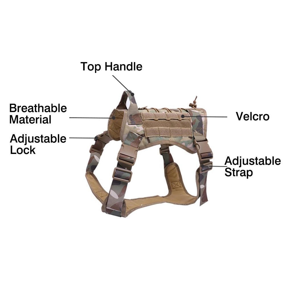 Tactical Dog Harness with Matching Leash