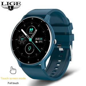 LIGE Smart Watch for Men and Women with HD touchscreen, fitness tracking, heart rate monitor, blood pressure and sleep monitoring, Bluetooth 5.0 connectivity, and long-lasting battery. Perfect for cardio, sports, and daily wellness tracking. Compatible with iOS and Android for real-time notifications.